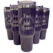 "Stay Hydrated Queen" Dark Purple Holographic Tumbler